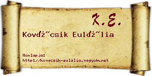 Kovácsik Eulália névjegykártya